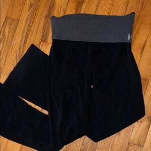 Victoria's Secret Black and Dark Gray Flare Leggings